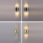 Modern Luxury Stainless Steel Crystal Rhombic Strip 2-Light Wall Sconce Lamp For Hallway Lumendat