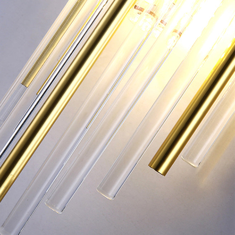 Modern Luxury Stainless Steel Crystal Rhombic Strip 2-Light Wall Sconce Lamp For Hallway Lumendat