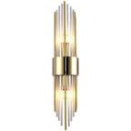 Modern Luxury Stainless Steel Crystal Rhombic Strip 2-Light Wall Sconce Lamp For Hallway Lumendat