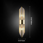 Modern Luxury Stainless Steel Crystal Rhombic Strip 2-Light Wall Sconce Lamp For Hallway Lumendat