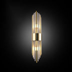 Modern Luxury Stainless Steel Crystal Rhombic Strip 2-Light Wall Sconce Lamp For Hallway Lumendat