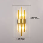 Modern Luxury Stainless Steel Crystal Rhombic Strip 2-Light Wall Sconce Lamp For Hallway Lumendat