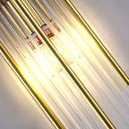 Modern Luxury Stainless Steel Crystal Rhombic Strip 2-Light Wall Sconce Lamp For Hallway Lumendat