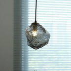 Modern Minimalist Metal Glass Ice Cube 1-light Pendant Light for Bedside BulbSquare