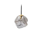 Modern Minimalist Metal Glass Ice Cube 1-light Pendant Light for Bedside BulbSquare