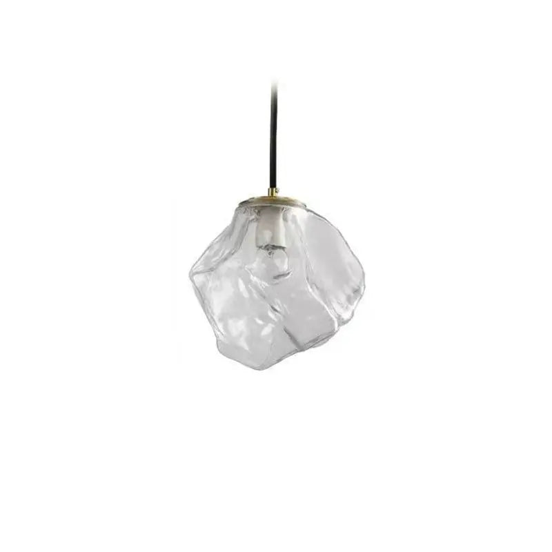 Modern Minimalist Metal Glass Ice Cube 1-light Pendant Light for Bedside BulbSquare
