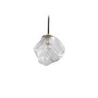 Modern Minimalist Metal Glass Ice Cube 1-light Pendant Light for Bedside BulbSquare