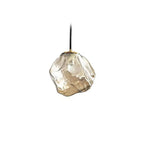 Modern Minimalist Metal Glass Ice Cube 1-light Pendant Light for Bedside BulbSquare