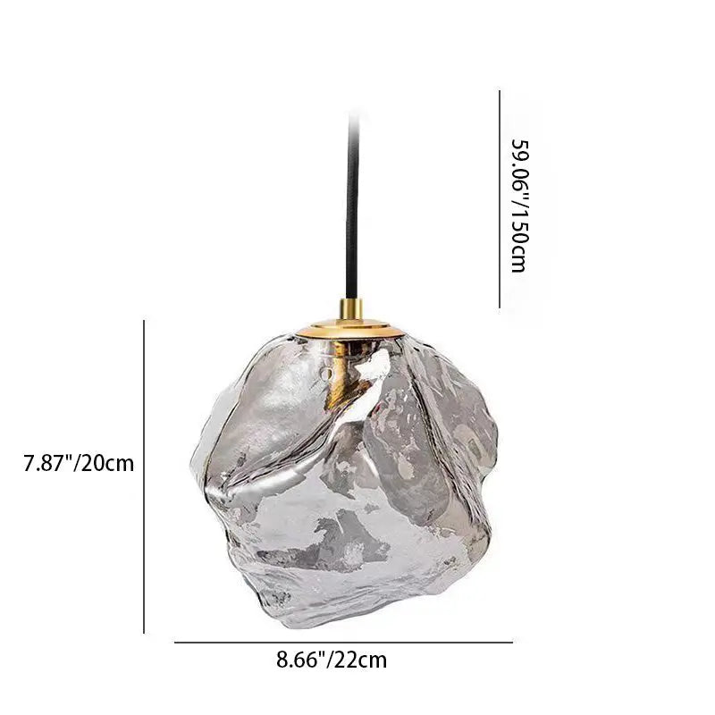 Modern Minimalist Metal Glass Ice Cube 1-light Pendant Light for Bedside BulbSquare