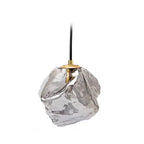 Modern Minimalist Metal Glass Ice Cube 1-light Pendant Light for Bedside BulbSquare