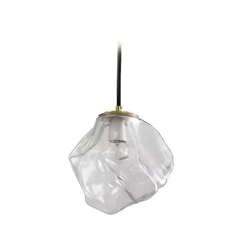 Modern Minimalist Metal Glass Ice Cube 1-light Pendant Light for Bedside BulbSquare