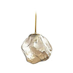 Modern Minimalist Metal Glass Ice Cube 1-light Pendant Light for Bedside BulbSquare