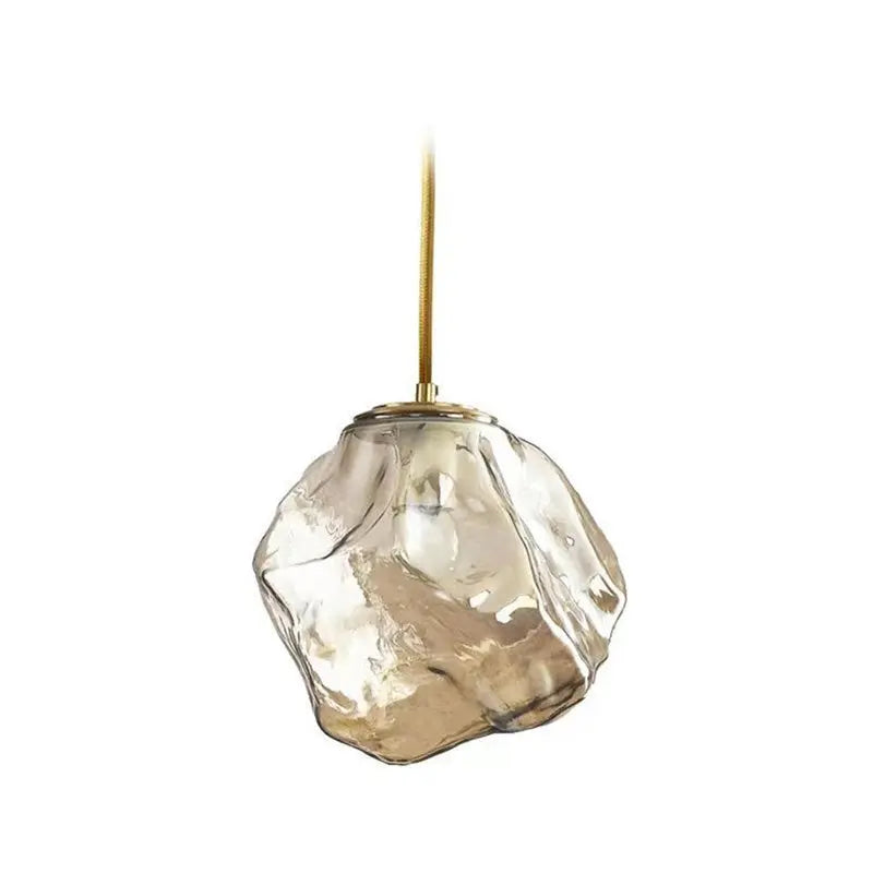 Modern Minimalist Metal Glass Ice Cube 1-light Pendant Light for Bedside BulbSquare