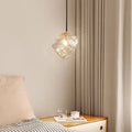 Modern Minimalist Metal Glass Ice Cube 1-light Pendant Light for Bedside BulbSquare