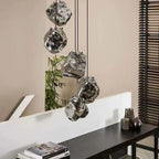 Modern Minimalist Metal Glass Ice Cube 1-light Pendant Light for Bedside BulbSquare