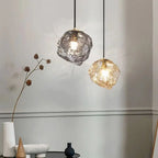 Modern Minimalist Metal Glass Ice Cube 1-light Pendant Light for Bedside BulbSquare