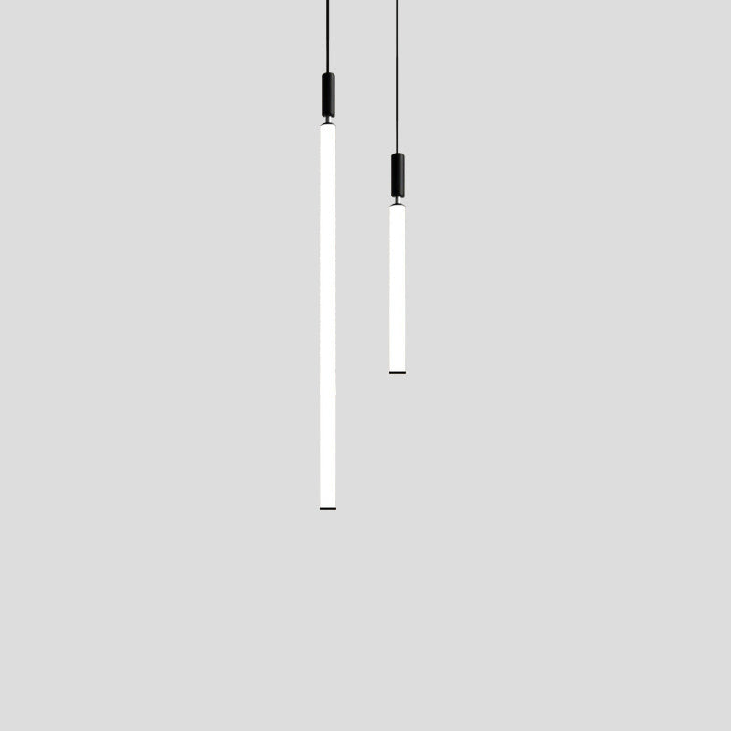 Modern Minimalist Aluminum Acrylic Strip LED Pendant Light for Bedside