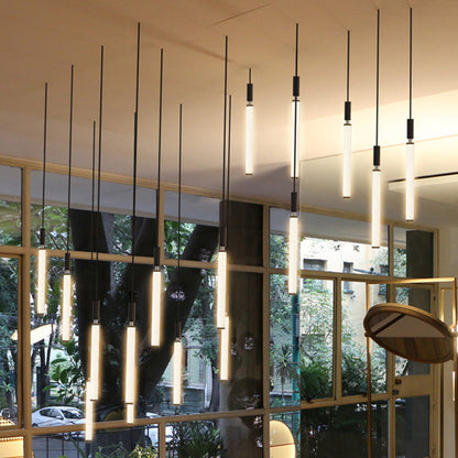 Modern Minimalist Aluminum Acrylic Strip LED Pendant Light for Bedside