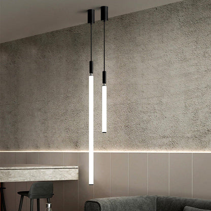 Modern Minimalist Aluminum Acrylic Strip LED Pendant Light for Bedside