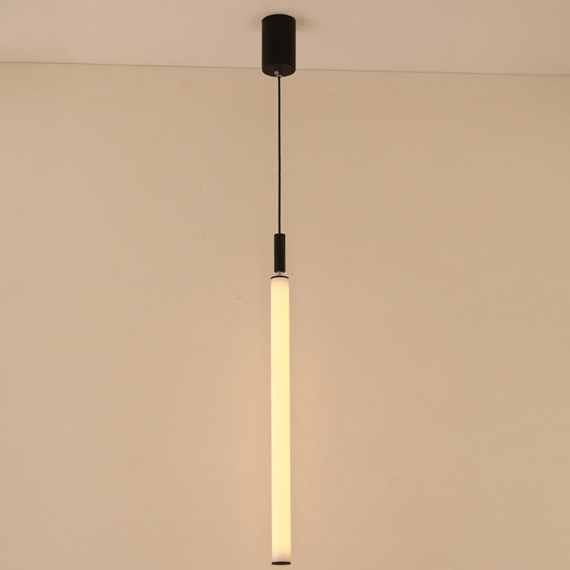 Modern Minimalist Aluminum Acrylic Strip LED Pendant Light for Bedside