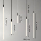 Modern Minimalist Aluminum Acrylic Strip LED Pendant Light for Bedside BulbSquare