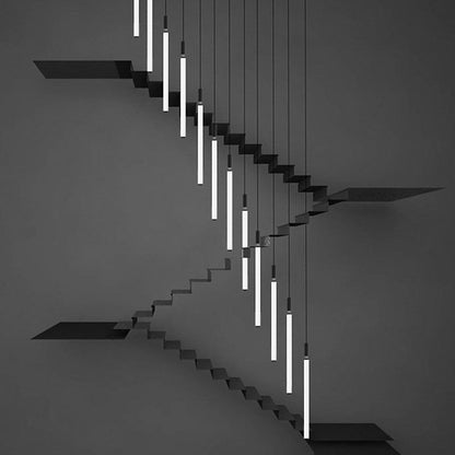 Modern Minimalist Aluminum Acrylic Strip LED Pendant Light for Bedside