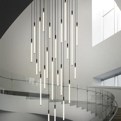 Modern Minimalist Aluminum Acrylic Strip LED Pendant Light for Bedside