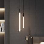 Modern Minimalist Aluminum Acrylic Strip LED Pendant Light for Bedside BulbSquare