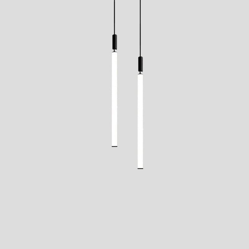 Modern Minimalist Aluminum Acrylic Strip LED Pendant Light for Bedside