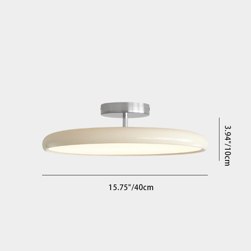 Modern Minimalist Iron Acrylic Round Adjustable LED Semi-flush Mount Ceiling Light for Bedroom