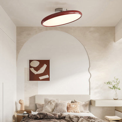 Modern Minimalist Iron Acrylic Round Adjustable LED Semi-flush Mount Ceiling Light for Bedroom