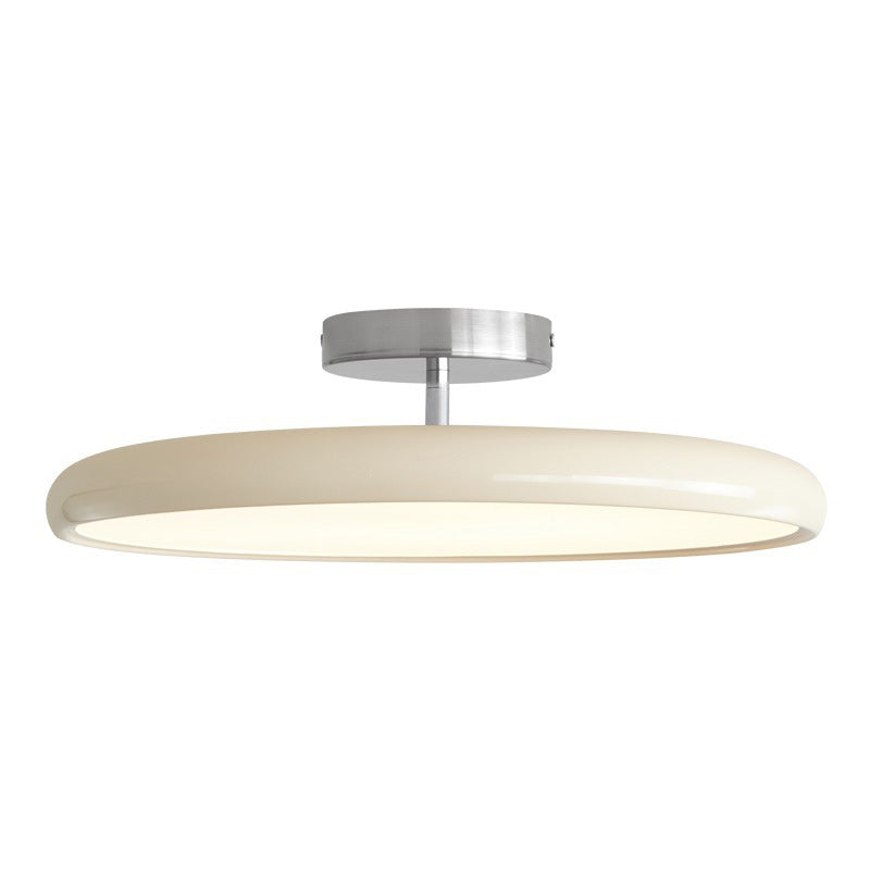Modern Minimalist Iron Acrylic Round Adjustable LED Semi-flush Mount Ceiling Light for Bedroom