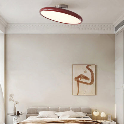 Modern Minimalist Iron Acrylic Round Adjustable LED Semi-flush Mount Ceiling Light for Bedroom