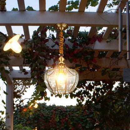 Modern Mid-century Waterproof Copper Glass Cage Rhombic Cylinder 1/3/4 Light Chandeliers for Outdoor Patio