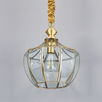Modern Mid-century Waterproof Copper Glass Cage Rhombic Cylinder 1/3/4 Light Chandeliers for Outdoor Patio