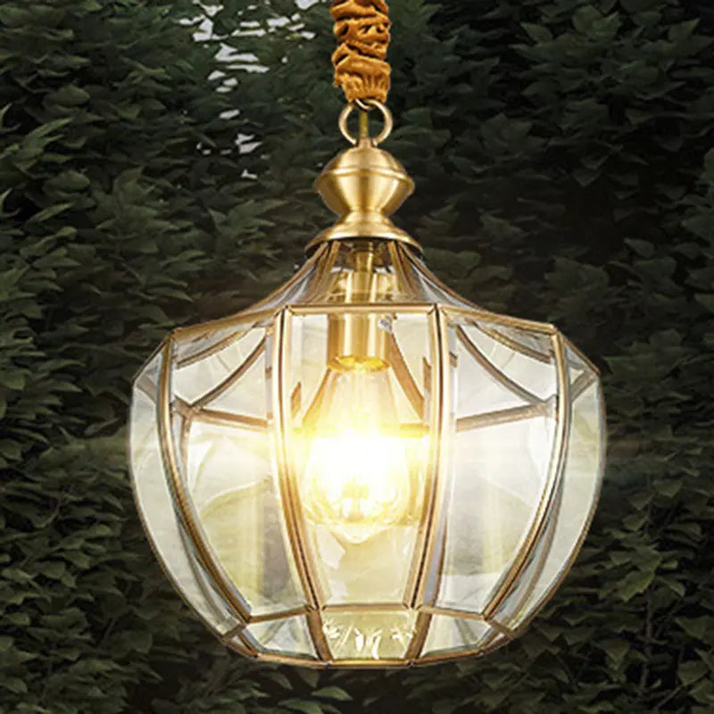 Modern Mid-century Waterproof Copper Glass Cage Rhombic Cylinder 1/3/4 Light Chandeliers for Outdoor Patio Lumendat