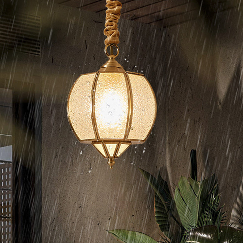 Modern Mid-century Waterproof Copper Glass Cage Rhombic Cylinder 1/3/4 Light Chandeliers for Outdoor Patio