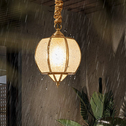 Modern Mid-century Waterproof Copper Glass Cage Rhombic Cylinder 1/3/4 Light Chandeliers for Outdoor Patio