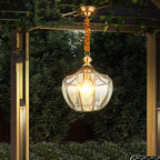 Modern Mid-century Waterproof Copper Glass Cage Rhombic Cylinder 1/3/4 Light Chandeliers for Outdoor Patio modern luxury ligh