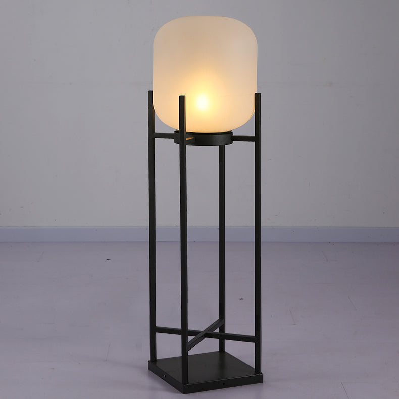 Modern Simplicity Solar Waterproof Cylinder Stainless Steel Acrylic LED Standing Floor Lamp For Outdoor Patio Lumendat