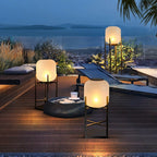Modern Simplicity Solar Waterproof Cylinder Stainless Steel Acrylic LED Standing Floor Lamp For Outdoor Patio Lumendat