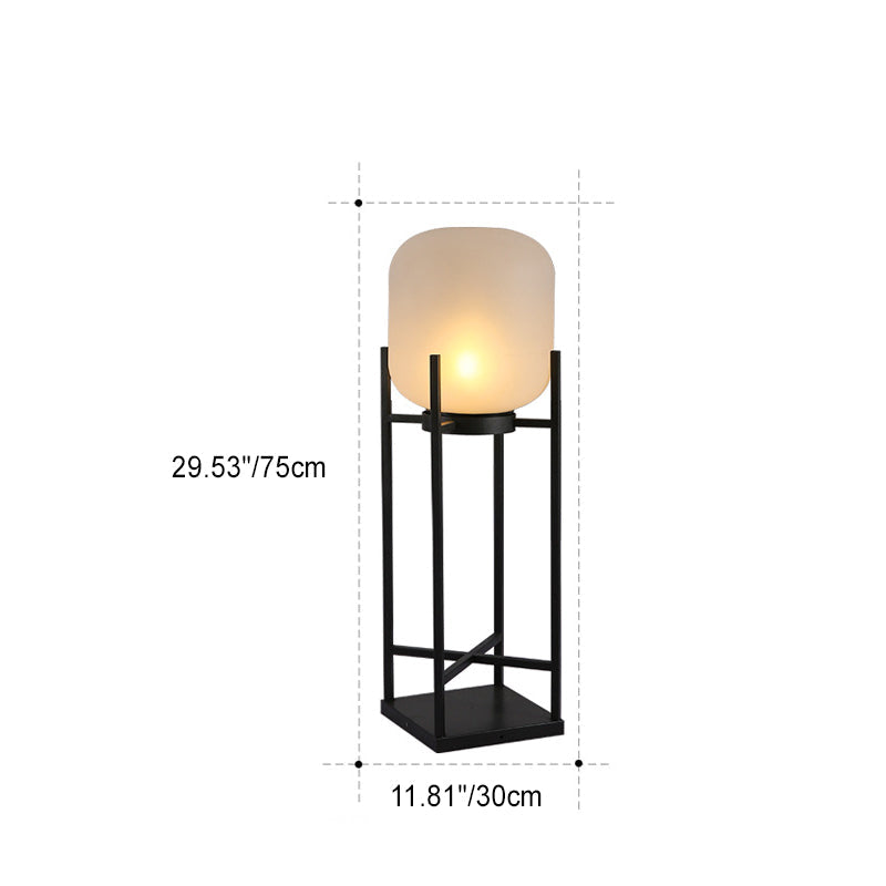 Modern Simplicity Solar Waterproof Cylinder Stainless Steel Acrylic LED Standing Floor Lamp For Outdoor Patio Lumendat