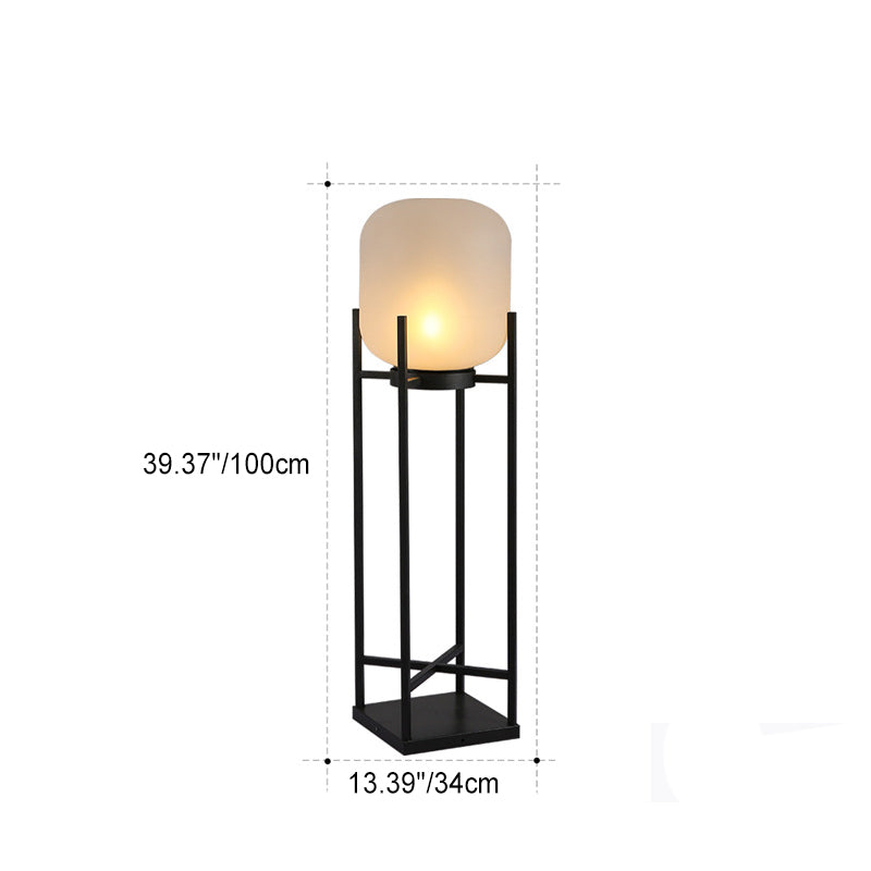 Modern Simplicity Solar Waterproof Cylinder Stainless Steel Acrylic LED Standing Floor Lamp For Outdoor Patio Lumendat