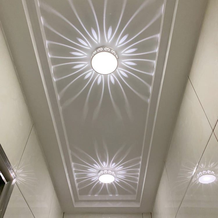 Contemporary Nordic Iron Acrylic Round Shadow LED Flush Mount Ceiling Light for Hallway BulbSquare