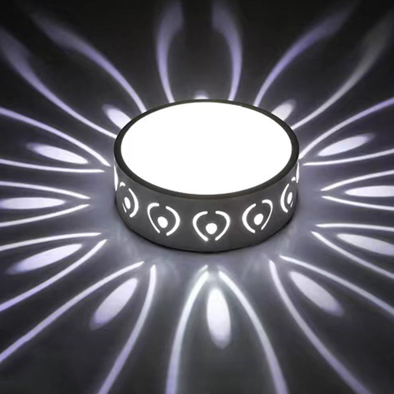 Contemporary Nordic Iron Acrylic Round Shadow LED Flush Mount Ceiling Light for Hallway BulbSquare