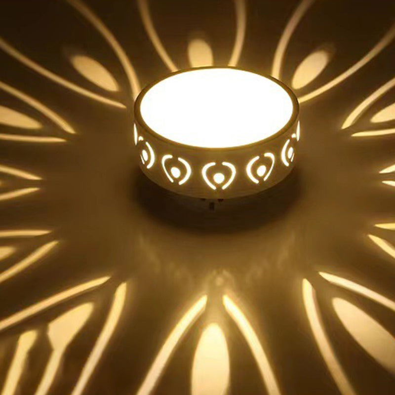 Contemporary Nordic Iron Acrylic Round Shadow LED Flush Mount Ceiling Light for Hallway BulbSquare
