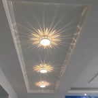 Contemporary Nordic Iron Acrylic Round Shadow LED Flush Mount Ceiling Light for Hallway BulbSquare