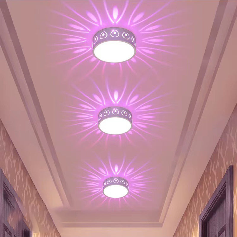 Contemporary Nordic Iron Acrylic Round Shadow LED Flush Mount Ceiling Light for Hallway BulbSquare