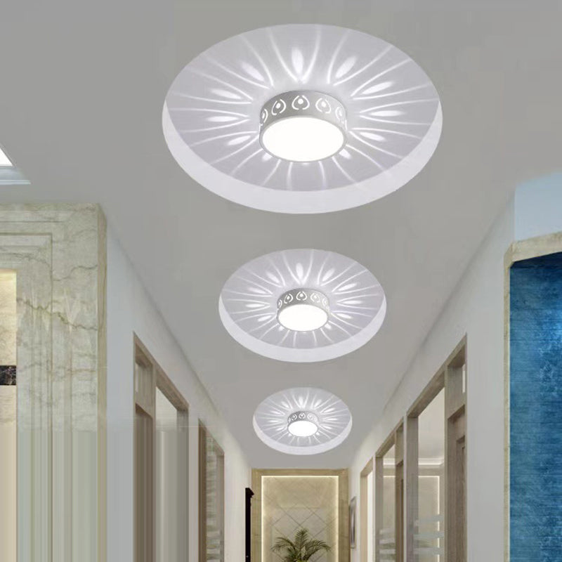 Contemporary Nordic Iron Acrylic Round Shadow LED Flush Mount Ceiling Light for Hallway BulbSquare