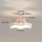 Lumendat Contemporary Nordic Kids Round Heart Iron Acrylic PU LED Semi-Flush Mount Ceiling Light For Bedroom Lumendat